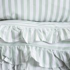 Homla, Trudy, pościel, bawełniana w pistacjowe paski z falbanką, 140-200 cm