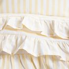 Homla, Trudy, pościel, bawełniana w żółte paski z falbanką, 140-200 cm