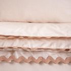 Homla, Vela, pościel, bawełniana z ozdobną lamówką beżowa, 200-220 cm