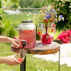 Homla, Velmo, słoik z kranikiem prążkowany z czarną pokrywką, 4l