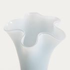 Homla, Veyora, wazon, szklany niebieski z falami, 20-20-20 cm