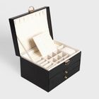 Homla, Virello, szkatułka na biżuterię, kuferek czarny, 23-17-13,5 cm