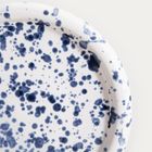 Homla, Wilora, talerz, deserowy nakrapiany granatowy, 21 cm