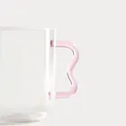 Homla, Zigra, szklanka, z falowanym różowym uchem, 0,4l