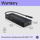 HP, Hub USB-c 4k 6g842aa 4 Porty USB-c, czarny