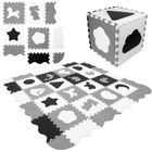 Humbi, mata piankowa, puzzle, zoo i kształty, szary-biały-czarny, 150-150 cm
