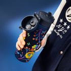 ION8, Egzotyczne ptaki, bidon z ustnikiem, niebieski, 500 ml