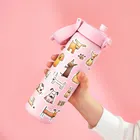 ION8, Pieski, bidon stalowy z ustnikiem, różowy, 600 ml