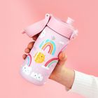 ION8, Tęcza, stalowy bidon z ustnikiem, różowy, 400 ml