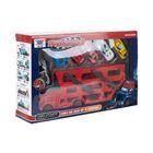 Iso Trade, ciężarówka transporter autek, zestaw z pojazdami, 6 szt.