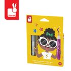 Janod, klej z brokatem, w tubkach, 9 kolorów