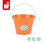 Janod, Mały ogrodnik, metalowe wiaderko, pomarańczowe