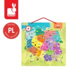 Janod, Mapa Polski, puzzle magnetyczne, 69 magnesów