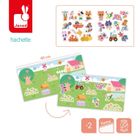 Janod, My Arts & Crafts, zestaw kreatywny, grube naklejki wielokrotnego użytku