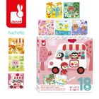 Janod, My arts & crafts, zestaw kreatywny, naklejki z filcu i magiczny pisak