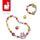 Janod, Ogród kwiatów, zestaw kreatywny do tworzenia biżuterii z drewna