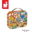 Janod, Plac budowy, puzzle w walizce, 36 elementów