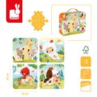 Janod, Zwierzątka na farmie, puzzle progresywne w walizce, 4 układanki