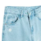 Jeansowe spodnie wide w stokrotki Cool Club