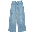 Jeansowe spodnie z kieszeniami cargo wide Cool Club