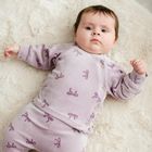 Kaftanik dziewczęcy, welurowy, fioletowy, Eevi