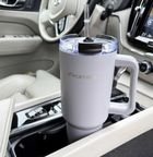 Kamille, stalowy kubek termiczny, termos, 1200 ml, z rączką i słomką