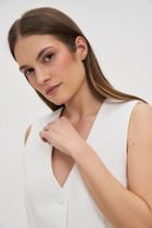 Kamizelka damska, biała, Moodo