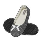 Kapcie damskie, baleriny, szare, kropki, kokardka z diamencikiem, 39-40, Soxo