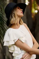 Kapelusz damski, czarny, Moodo