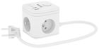 Kerg, Smart, kostka zasilająca, 3 gniazdowa, ładowarka USB-A,C, 16A/250V, 1,5m H05VV-F