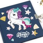 Kidea, diamentowy pamiętnik z kłódką + długopis 3 kolorowym jednorożec