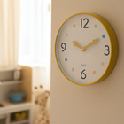 Kids Collection, Safi, zegar do pokoju dziecka, żółty, 25 cm