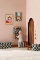 Kids Concept, Circus, półka ścienna materiałowa w szachownicę, check teal