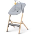 Kinderkraft, Igee, krzesełko do karmienia, Wood + bujaczek Calmee Grey