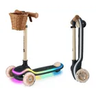 Kinderkraft, Raket, hulajnoga 3-kołowa LED, Beige