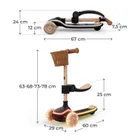 Kinderkraft, RAKET UP, hulajnoga 3-kołowa LED, 2w1, Beige