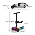 Kinderkraft, RAKET UP, hulajnoga 3-kołowa LED, 2w1, Black