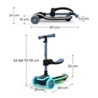 Kinderkraft, RAKET UP, hulajnoga 3-kołowa LED, 2w1, Blue