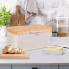 Kinghoff, chlebak z bambusową pokrywą, stalowy, kh-1928