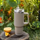 Klausberg, kubek termiczny, z rączką i słomką, stalowy, 1100 ml, kb-7943