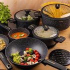 Klausberg, zestaw garnków marmurkowych, 12 elementów, kb-7968