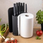 Klausberg, zestaw noży w stojaku z deską i chwytem na ręcznik, kb-7977