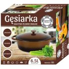 KönigHoffer, gęsiarka owalna, żeliwna, emaliowana, brązowa, 6,5l