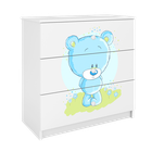 Kocot Kids, Babydreams, komoda, biała, niebieski miś
