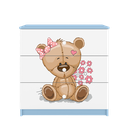 Kocot Kids, Babydreams, komoda, niebieska, miś kwiatki