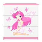 Kocot Kids, Babydreams, komoda, różowa, wróżka z motylkami