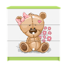 Kocot Kids, Babydreams, komoda, zielona, miś kwiatki