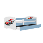 Kocot Kids, Babydreams, łóżko, niebieskie, auto wyścigowe, 80-180 cm