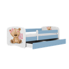 Kocot Kids, Babydreams, łóżko, niebieskie, miś kwiatki, 80-180 cm