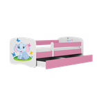 Kocot Kids, Babydreams, łóżko, różowe, słonik, 80-180 cm